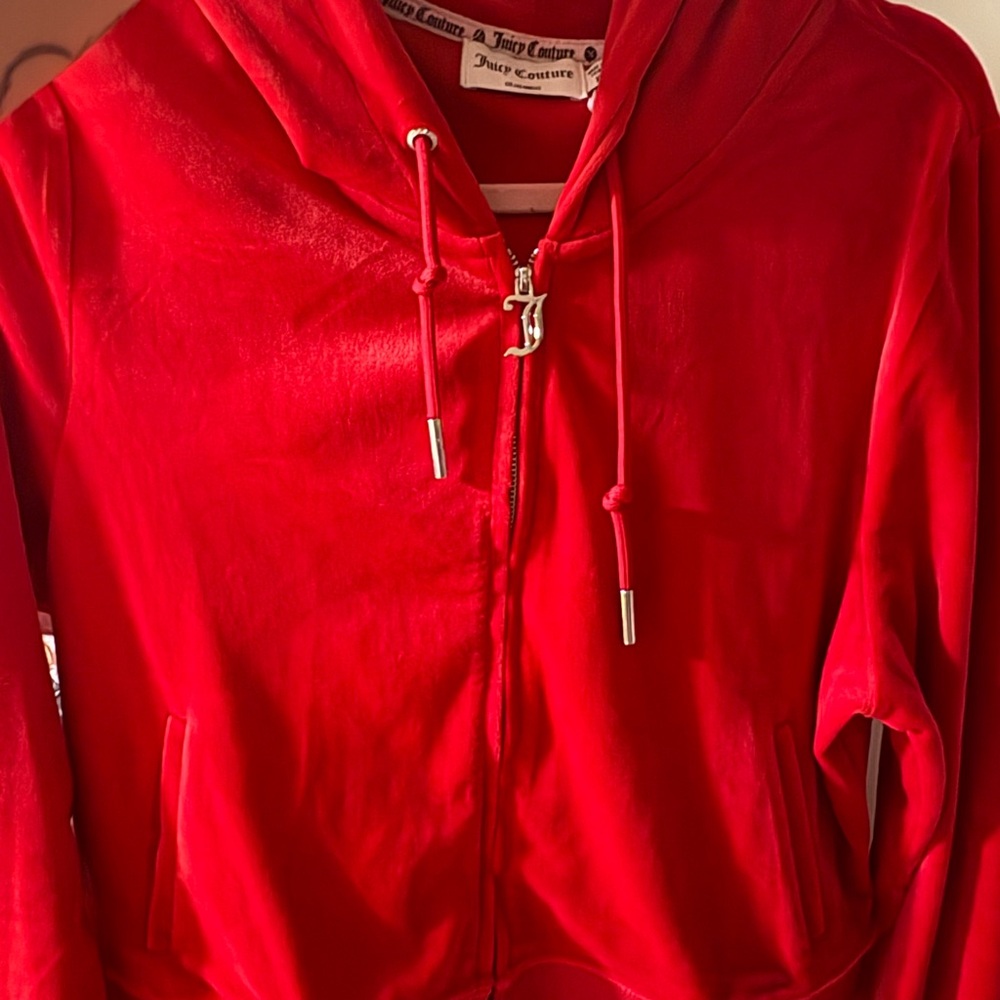 Juicy Couture Red Velour Hoodie